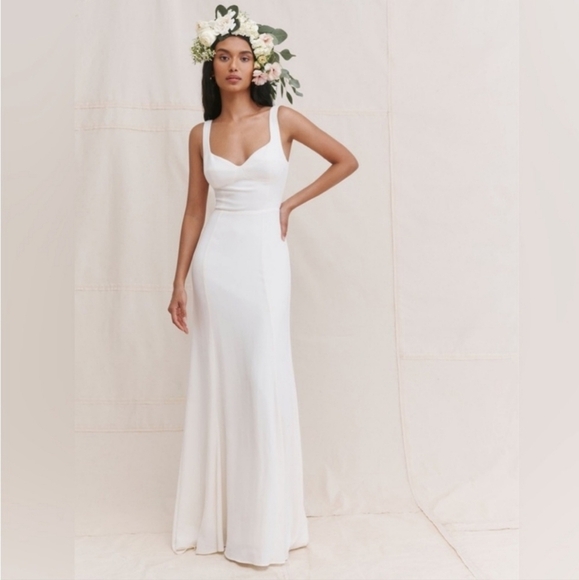Reformation ivory Lecce maxi dress gown Size 2 - Picture 1 of 12